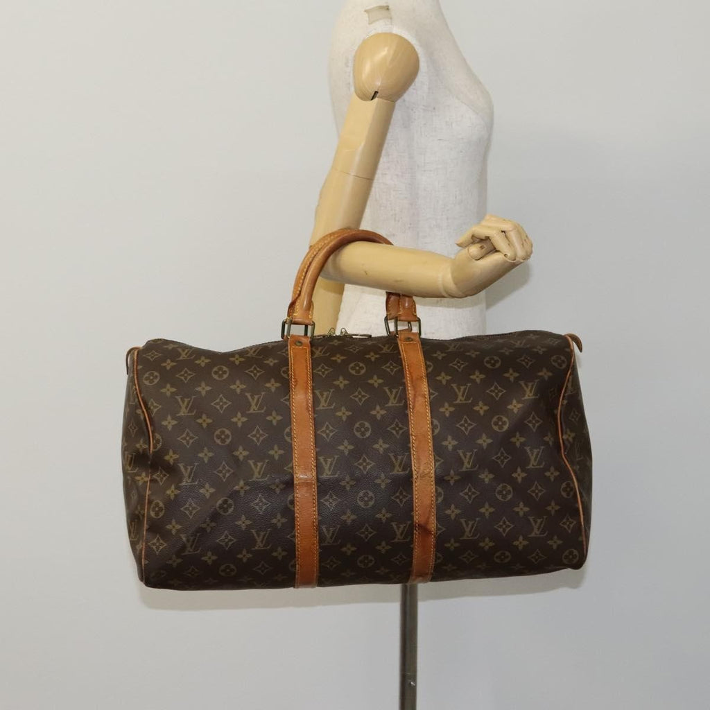 Louis Vuitton Keepall Bag Monogram Canvas Brown Canvas Travel Bag