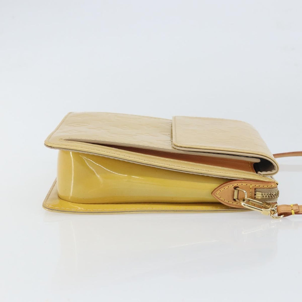 Louis Vuitton Mott Handbag Monogram Vernis Beige Patent_Leather Clutche & Pouche Bag