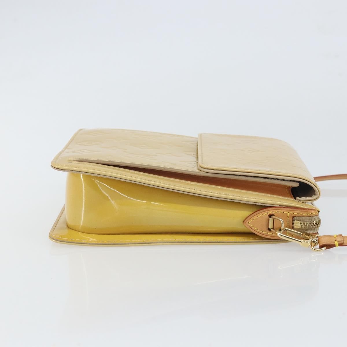 Louis Vuitton Mott Handbag Monogram Vernis Beige Patent_Leather Clutche & Pouche Bag