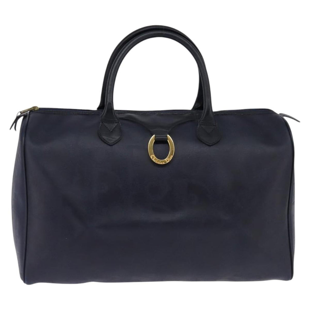 Christian Dior Lady Dior Boston Bag Canvas Navy Canvas Travel Bag Bag (Pre-Owned)