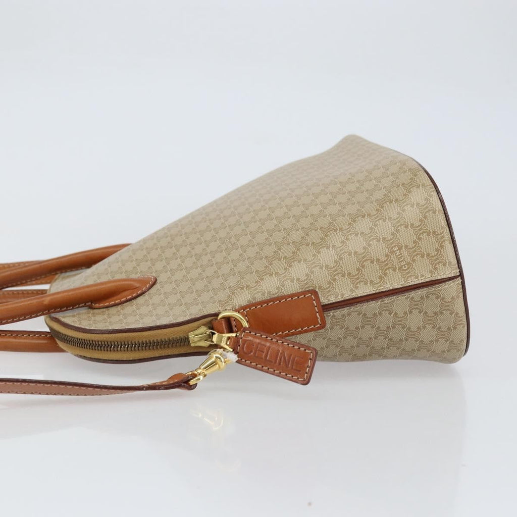 Celine Vintage Macadam Handbag Canvas And Leather Beige Canvas Handbag