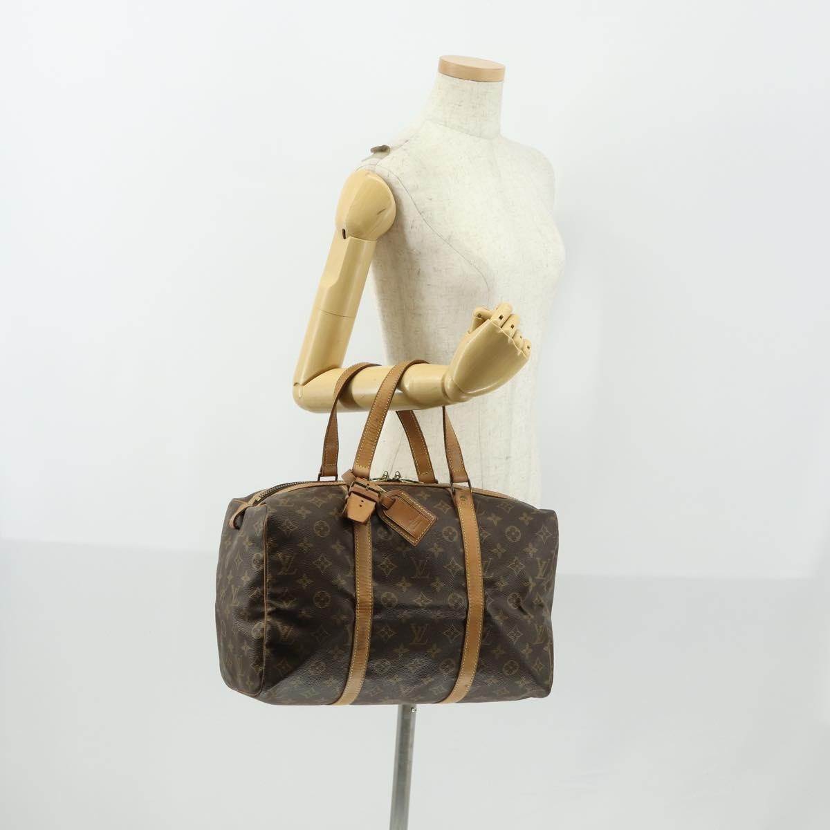 Louis Vuitton Sac Souple Handbag Monogram Canvas Brown Canvas Travel Bag