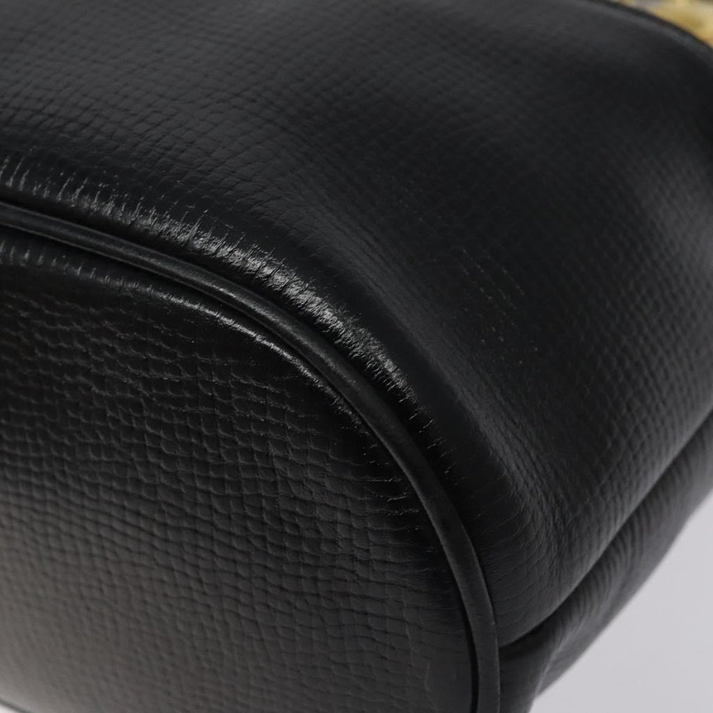Christian Dior Vintage Cd Handbag Leather Black Leather Handbag (Pre-Owned)