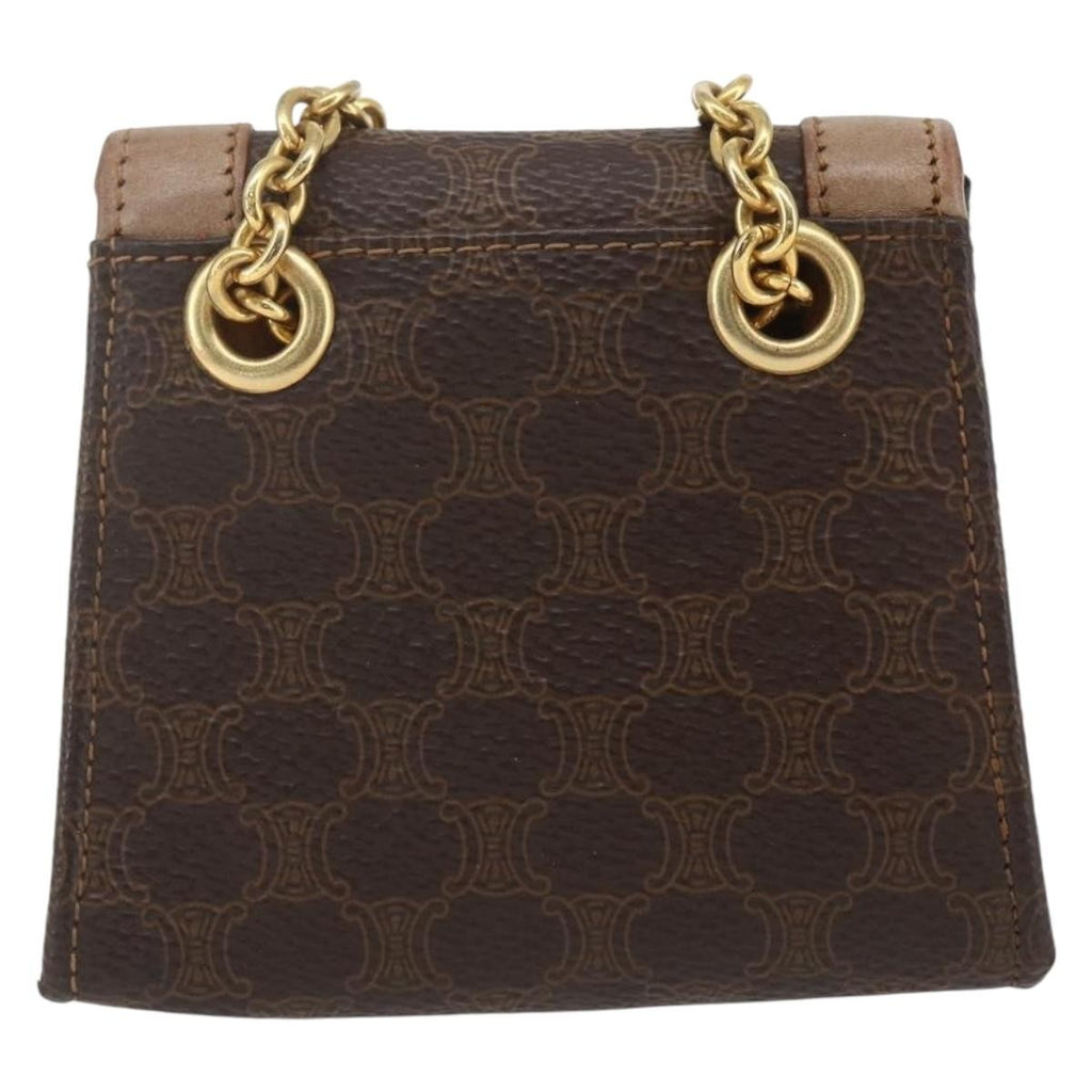 Celine Vintage Macadam Shoulder Bag Canvas And Leather Brown Canvas Shoulder Bag Bag