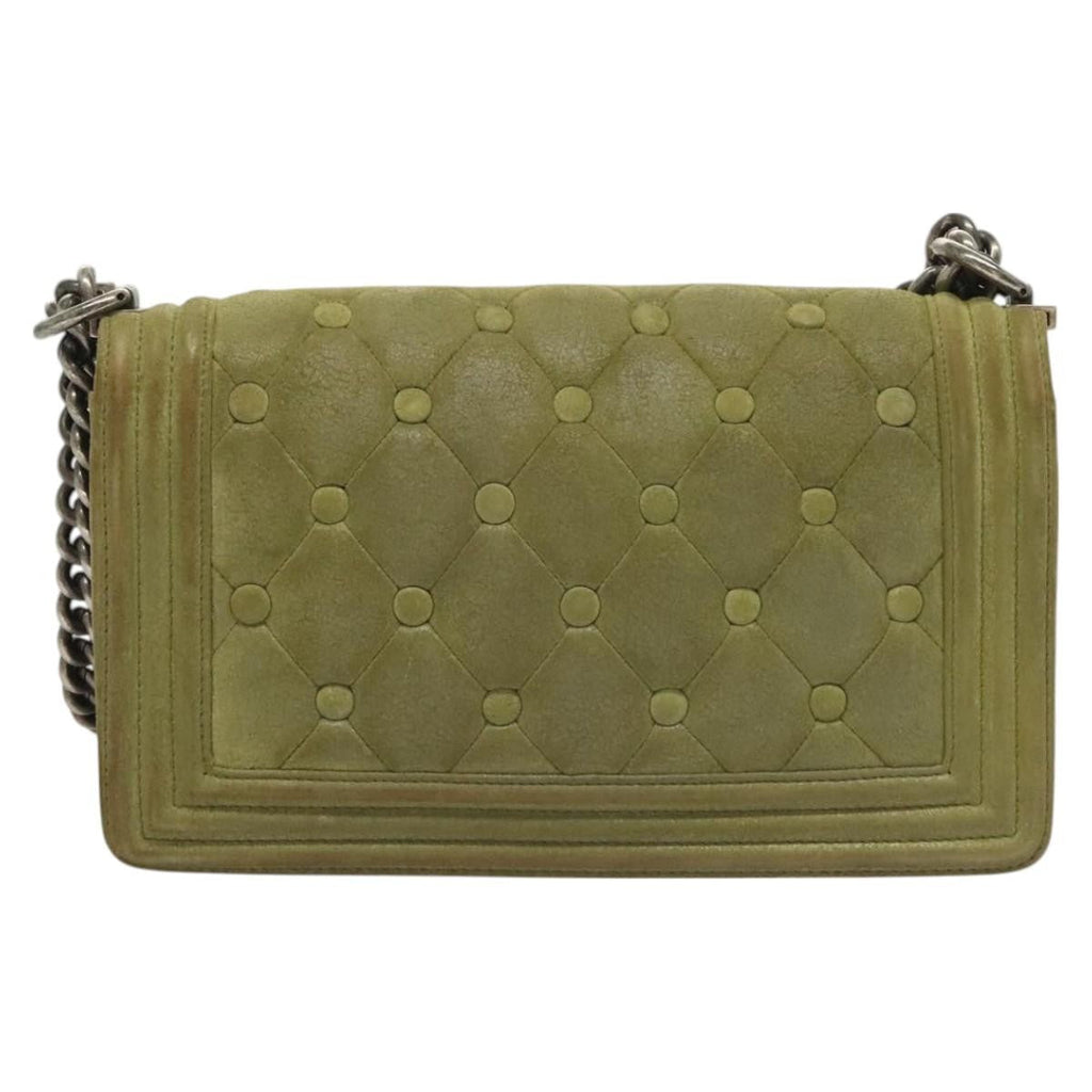 Chanel Celtic Boy Flap Bag Suede Green Suede Shoulder Bag Bag