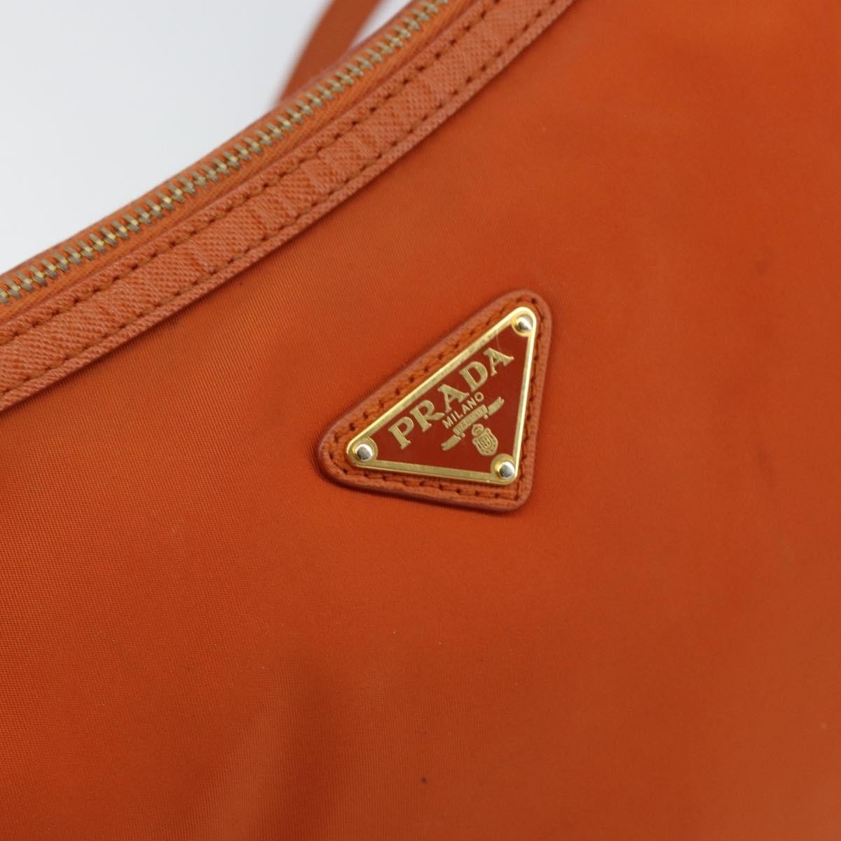 Prada Flat Messenger Tessuto With Leather Orange Nylon Shoulder Bag Bag