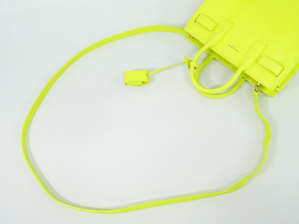 Saint Laurent Sac De Jour Nm Bag Leather Yellow Leather Handbag (Pre-Owned)