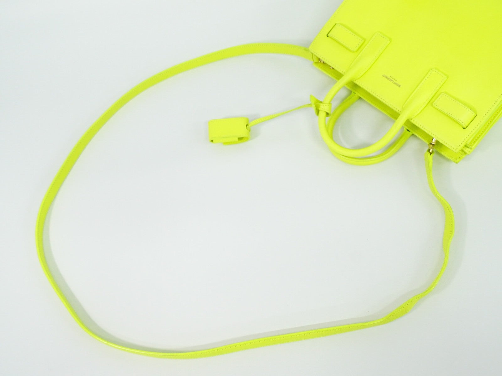 Saint Laurent Sac De Jour Nm Bag Leather Yellow Leather Handbag (Pre-Owned)