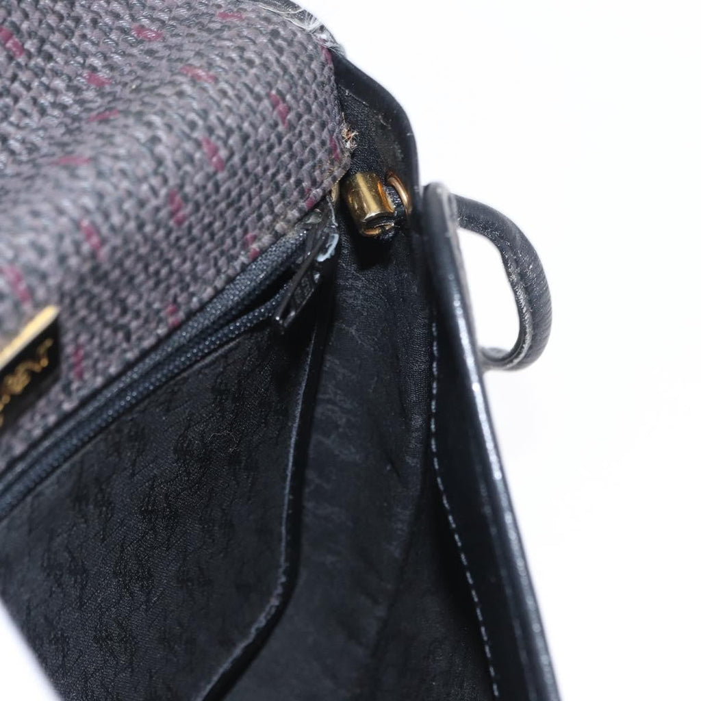 Saint Laurent Vintage Shoulder Bag Canvas Black Canvas Shoulder Bag Bag (Pre-Owned)