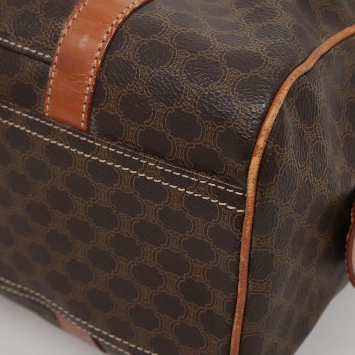 Celine Macadam Handbag Macadam With Leather Brown Canvas Bag
