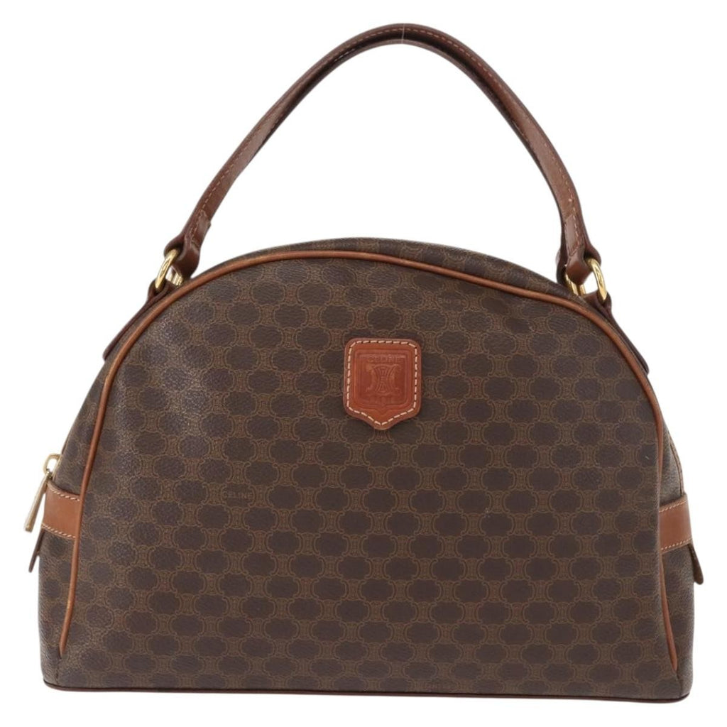 Celine Vintage Macadam Handbag Canvas And Leather Brown Canvas Handbag