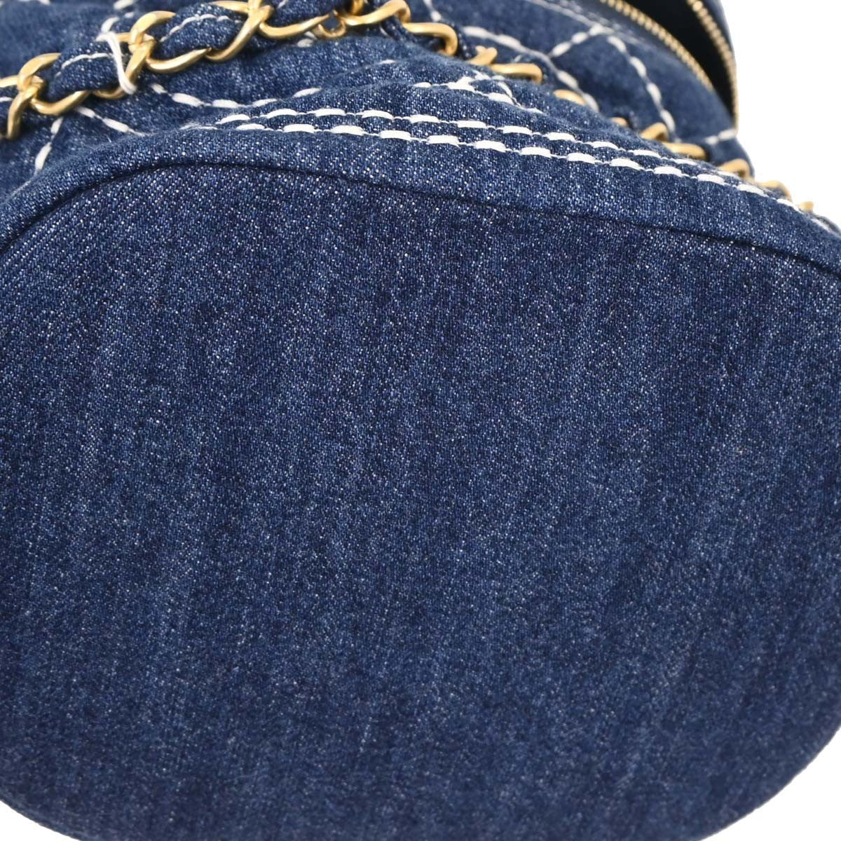 Chanel Vanity Case Quilted Denim Blue Denim_Jeans Handbag