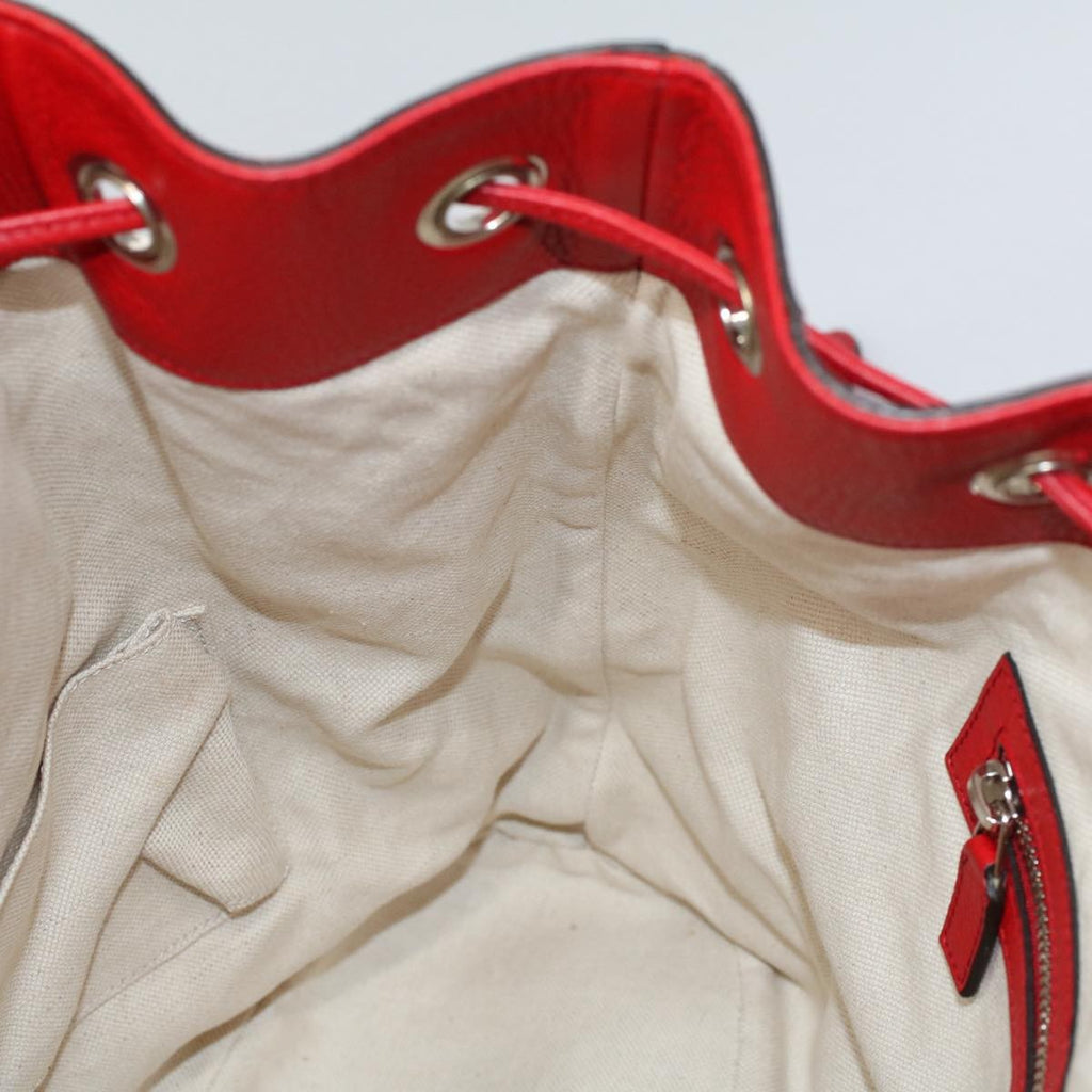 Gucci Soho Drawstring Backpack Leather Red Leather Backpack Bag (Pre-Owned)