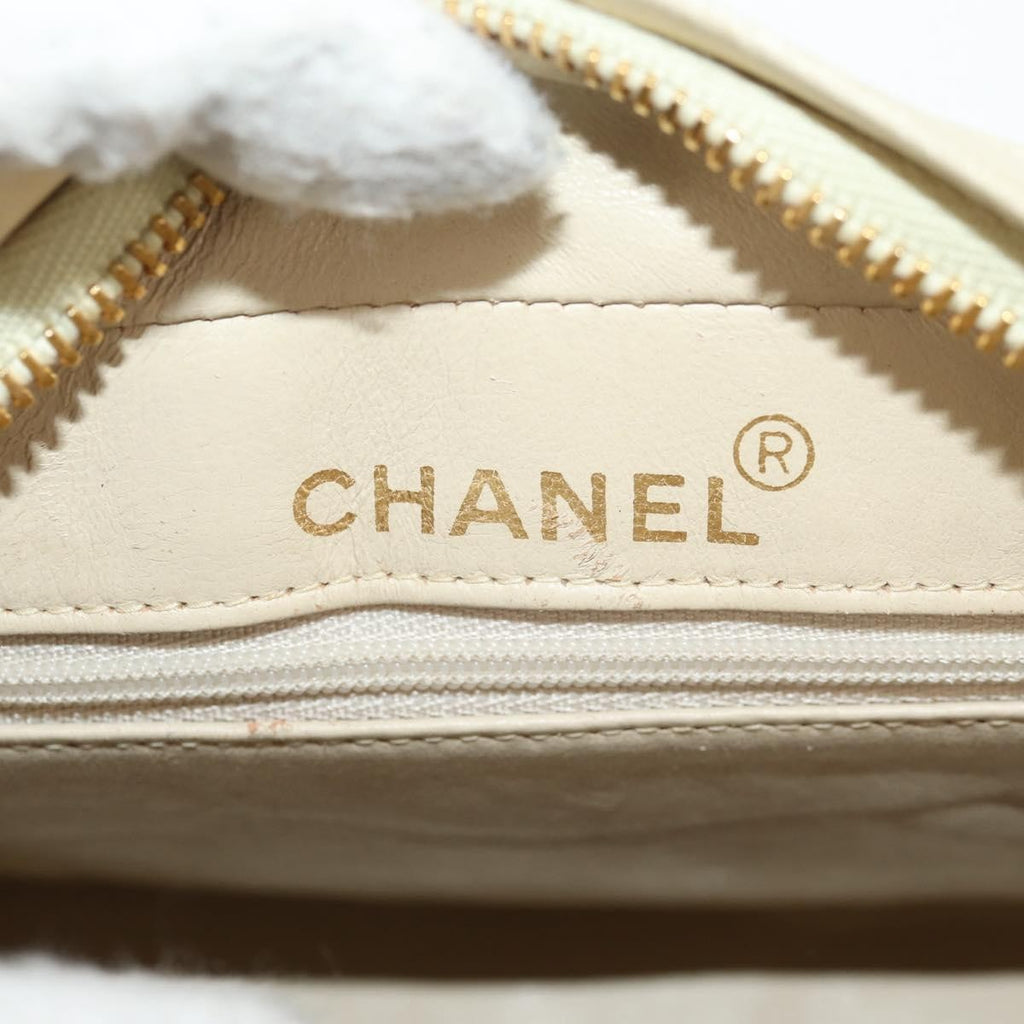 Chanel Chain Flap Shoulder Bag Quilted Lambskin Beige Leather Shoulder Bag Bag