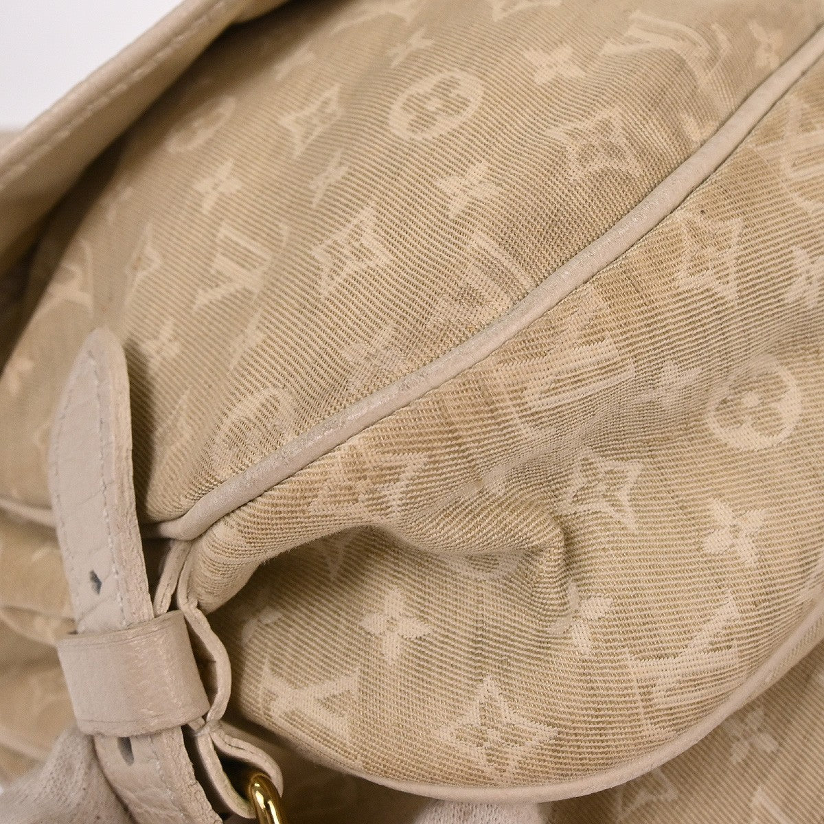 Louis Vuitton Saumur Handbag Mini Lin White Canvas Shoulder Bag