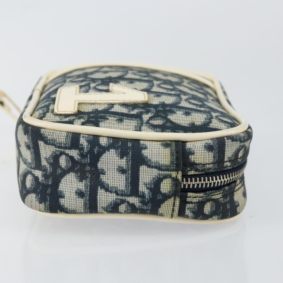 Christian Dior Vintage Trotter Pouch Diorissimo Canvas Navy Pvc Clutche & Pouche Bag (Pre-Owned)