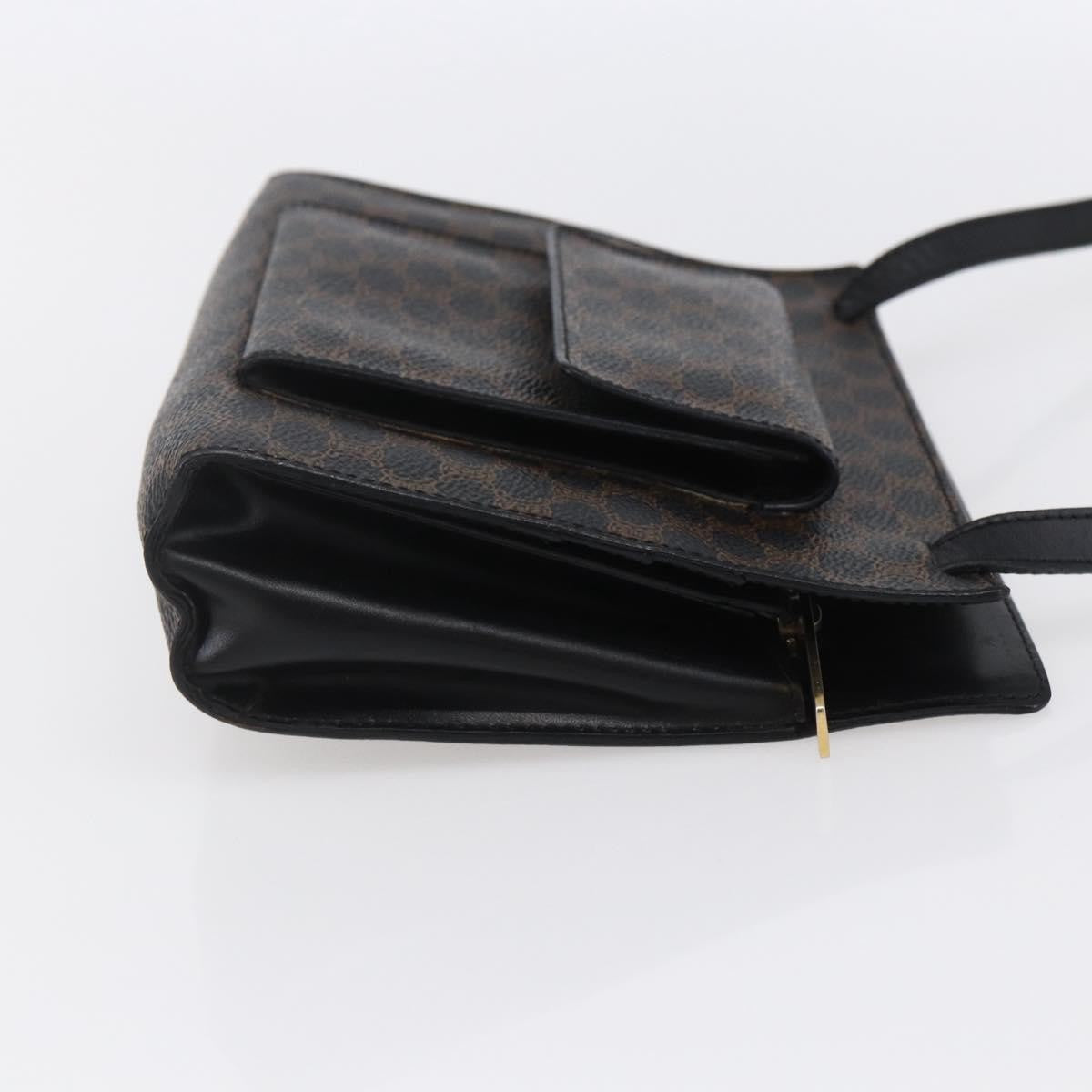 Celine Vintage Macadam Shoulder Bag Canvas Black Canvas Shoulder Bag Bag