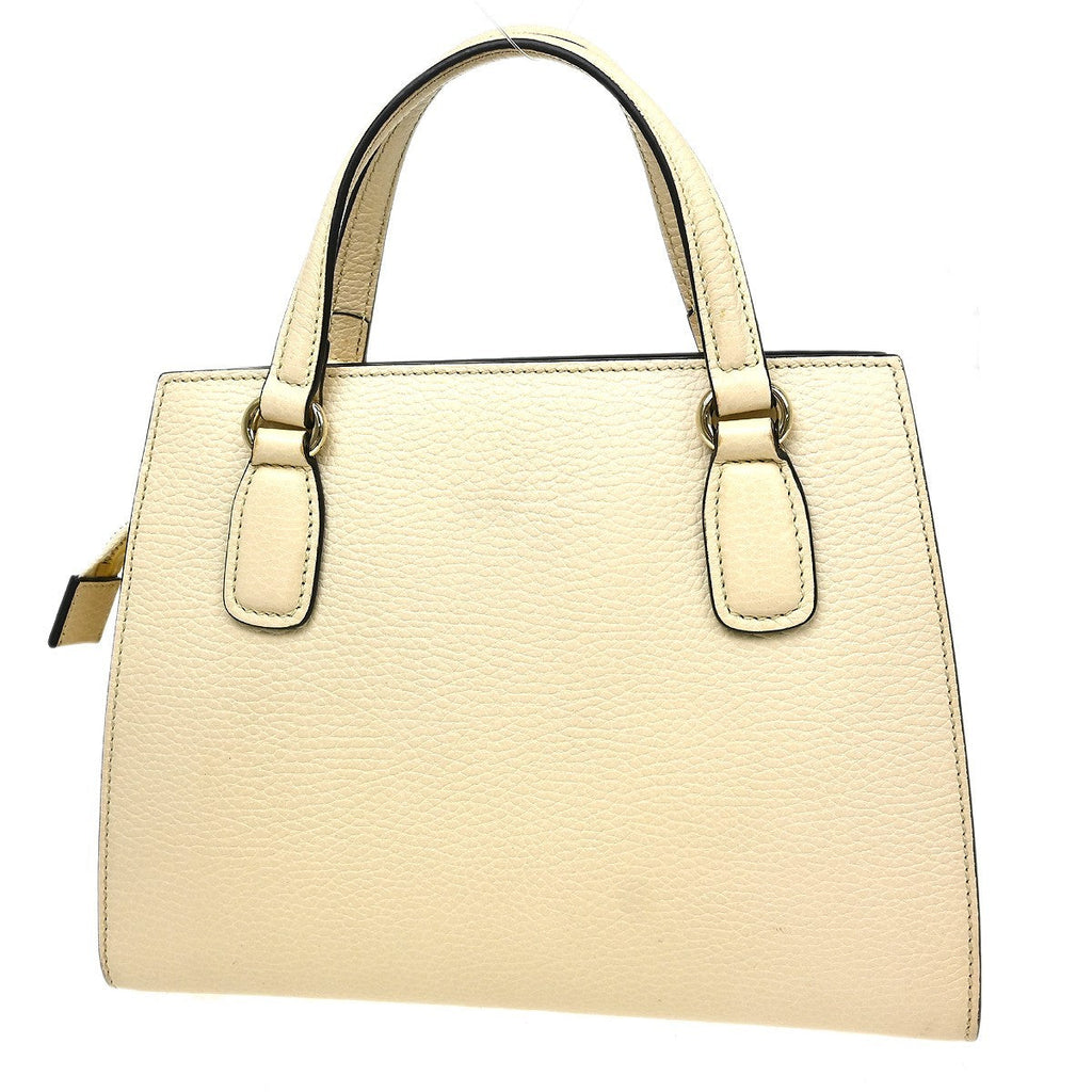 Gucci Soho Shoulder Bag Leather White Leather Handbag (Pre-Owned)