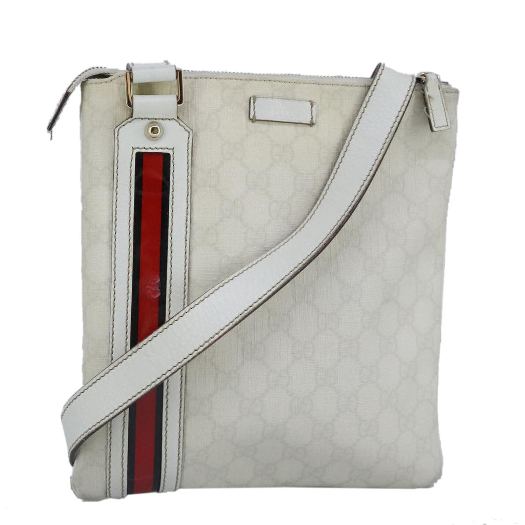 Gucci Sherry Line Shoulder Bag Canvas White Pvc Shoulder Bag Bag (Pre-Owned)
