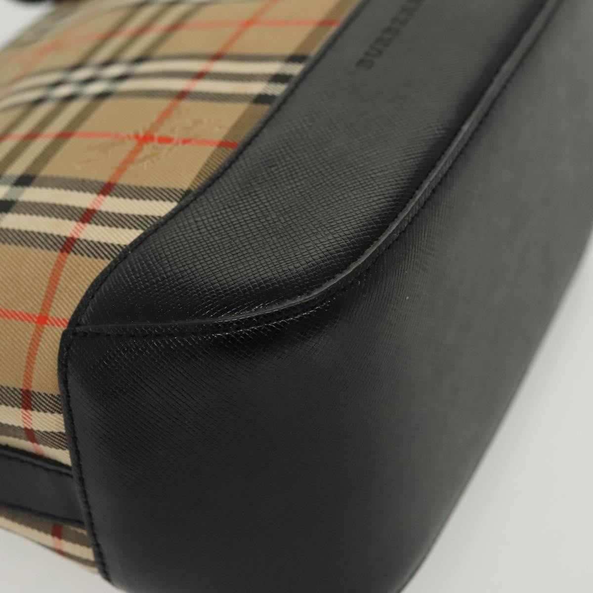 Burberry Nova Handbag Check Pattern Beige Canvas Bag