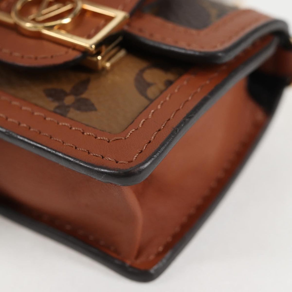 Louis Vuitton Dauphine Shoulder Bag Reverse Monogram Canvas Brown Canvas Clutche & Pouche Bag