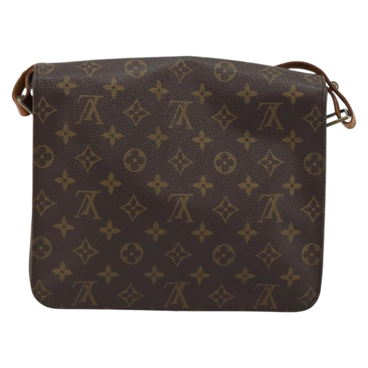 Louis Vuitton Cartouchiere Handbag Monogram Canvas Brown Canvas Shoulder Bag
