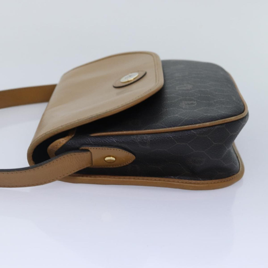 Christian Dior Vintage Honeycomb Shoulder Bag Canvas And Leather Black Canvas Shoulder Bag Bag (Pre-Owned)
