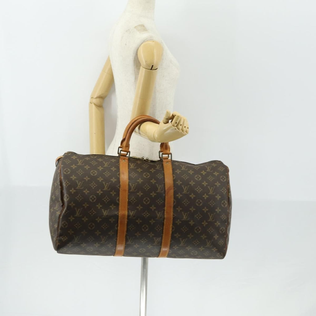 Louis Vuitton Keepall Bag Monogram Canvas Brown Canvas Travel Bag