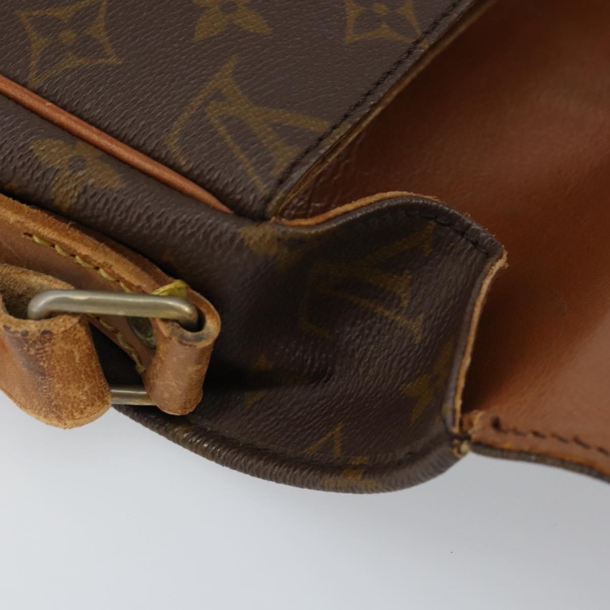 Louis Vuitton Cartouchiere Handbag Monogram Canvas Brown Canvas Shoulder Bag