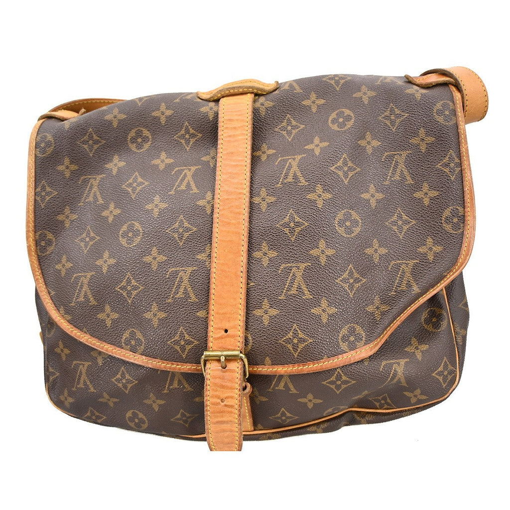 Louis Vuitton Saumur Handbag Monogram Canvas Brown Canvas Shoulder Bag