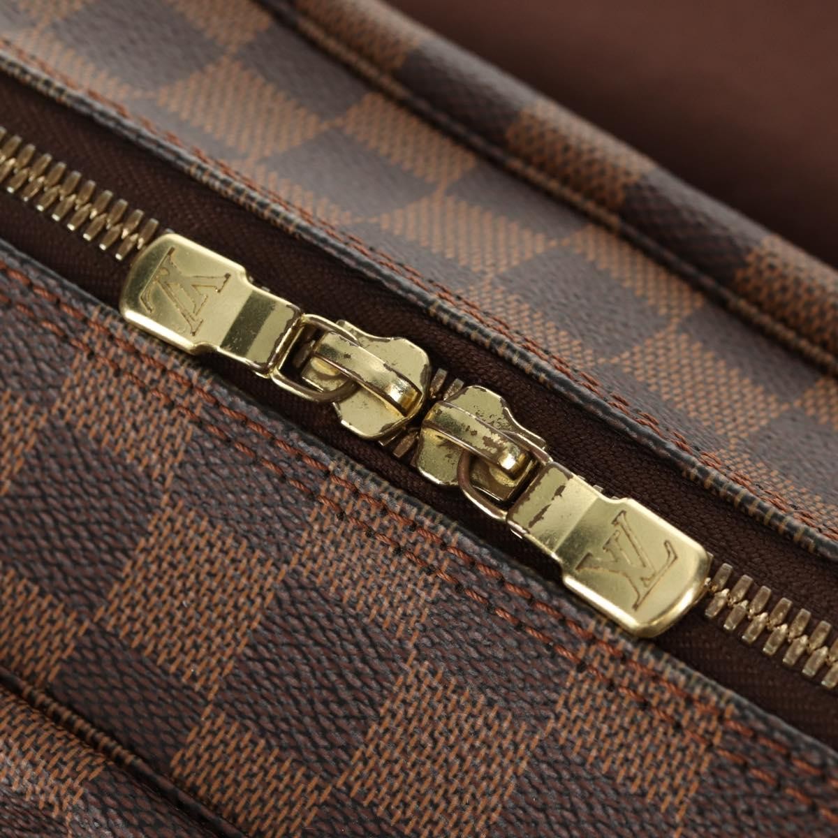 Louis Vuitton Naviglio Handbag Damier Brown Canvas Shoulder Bag
