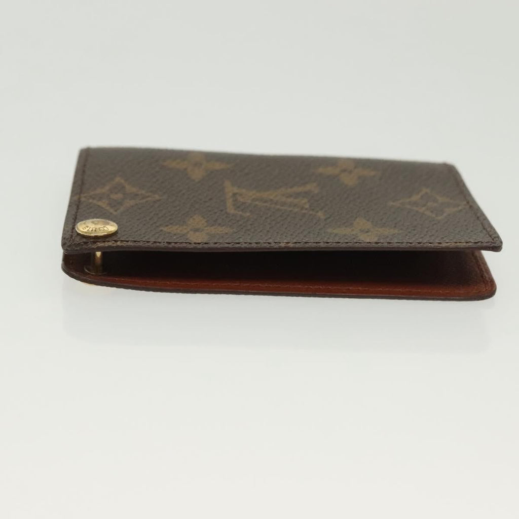 Louis Vuitton Porte Cartes Pression Card Case Monogram Canvas Brown Canvas Card Holders Accessory