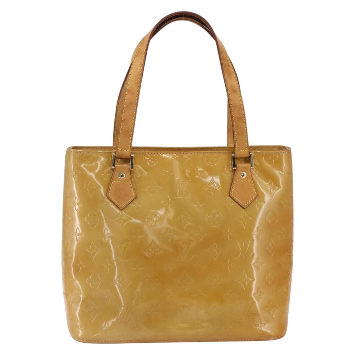Louis Vuitton Houston Handbag Monogram Vernis Beige Patent_Leather Tote Bag