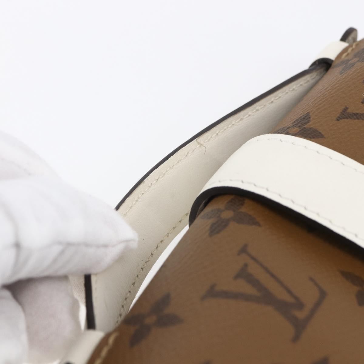 Louis Vuitton Chantilly Lock Handbag Reverse Monogram Canvas And Leather White Leather Shoulder Bag