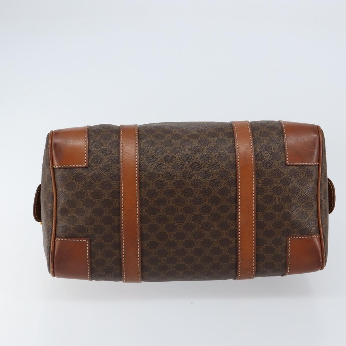 Celine Vintage Macadam Boston Bag Canvas Brown Canvas Handbag