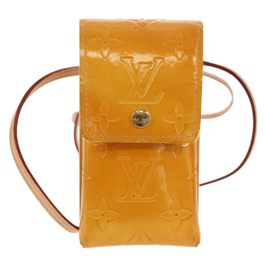 Louis Vuitton Walker Cigarette Case Holder Monogram Vernis Yellow Patent_Leather Clutche & Pouche Bag