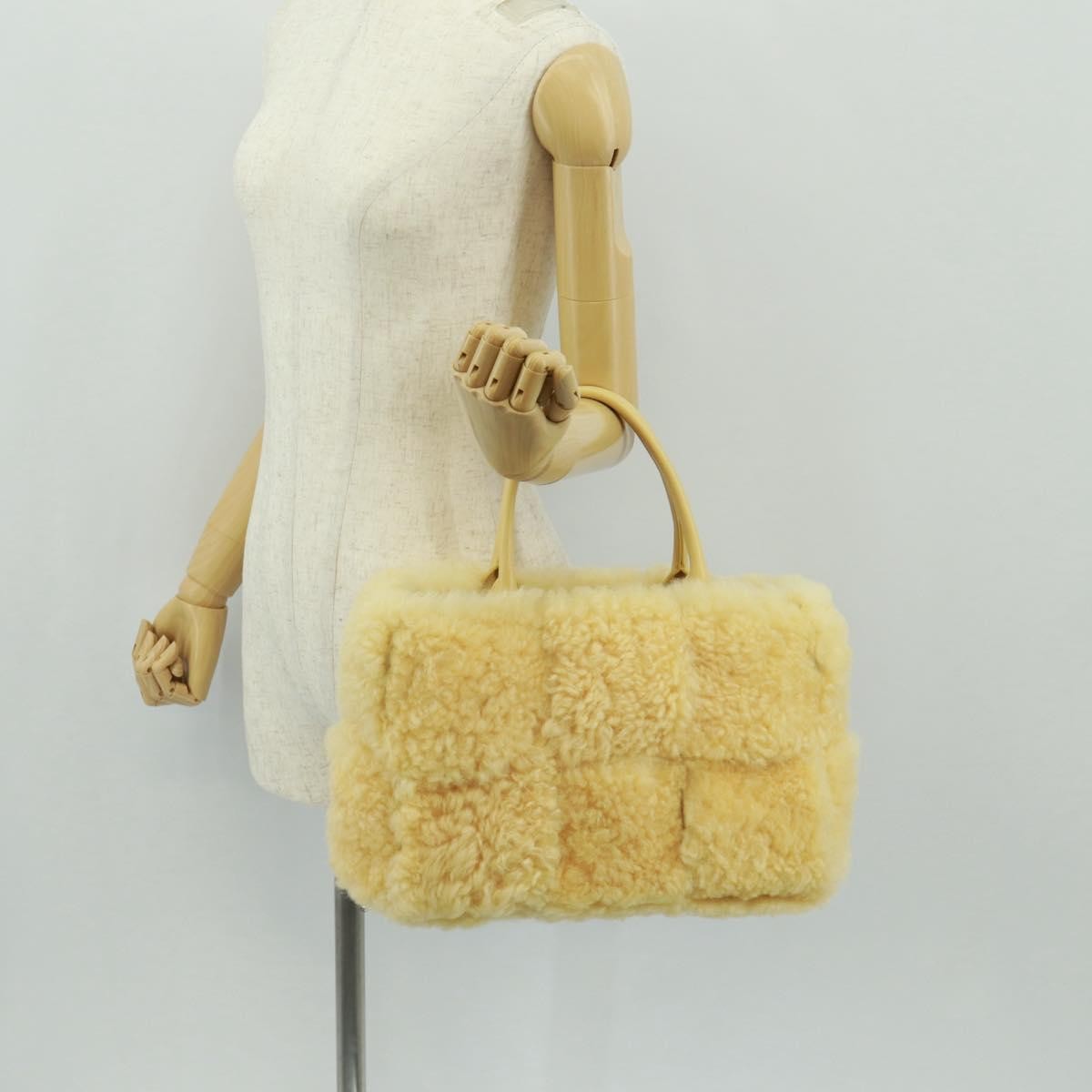 Bottega Veneta Arco Tote Intrecciato Shearling Yellow Leather Tote Bag Bag
