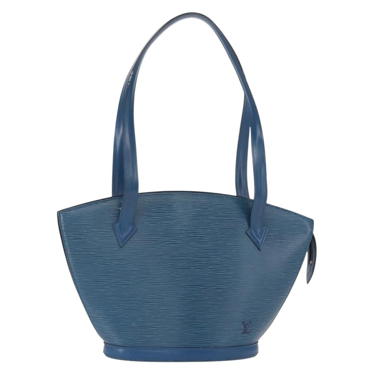 Louis Vuitton Saint Jacques Handbag Epi Leather Blue Leather Shoulder Bag