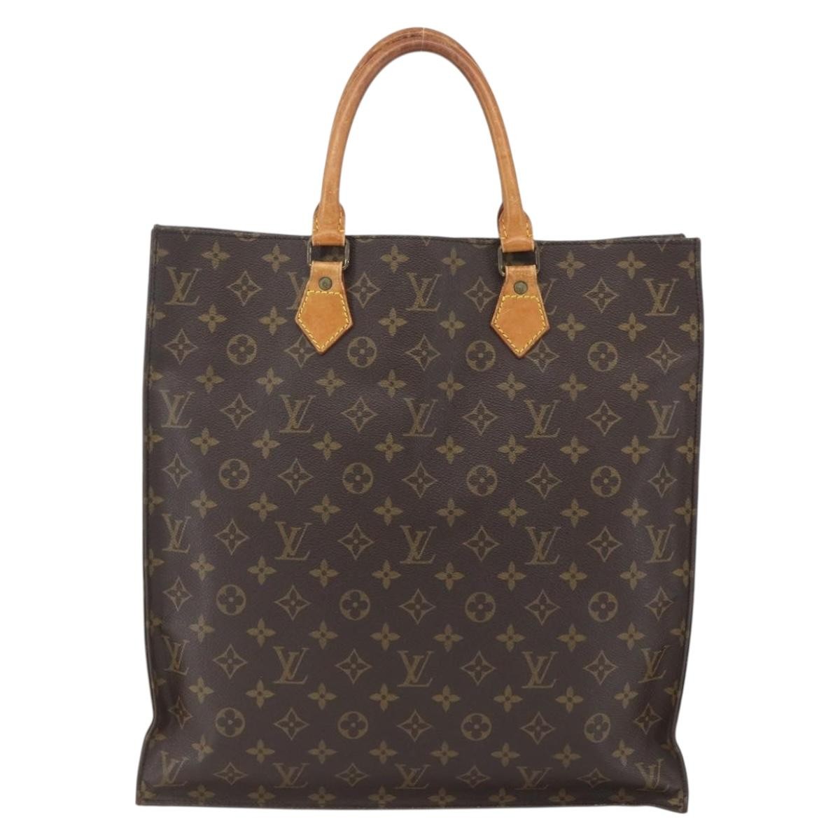 Louis Vuitton Sac Plat Bag Monogram Canvas Brown Canvas Tote Bag