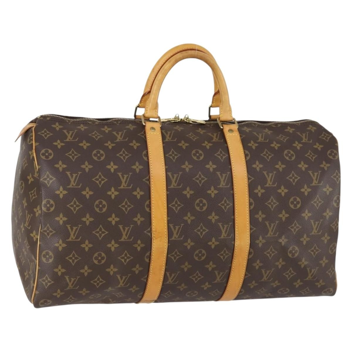 Louis Vuitton Keepall Bag Monogram Canvas Brown Canvas Travel Bag