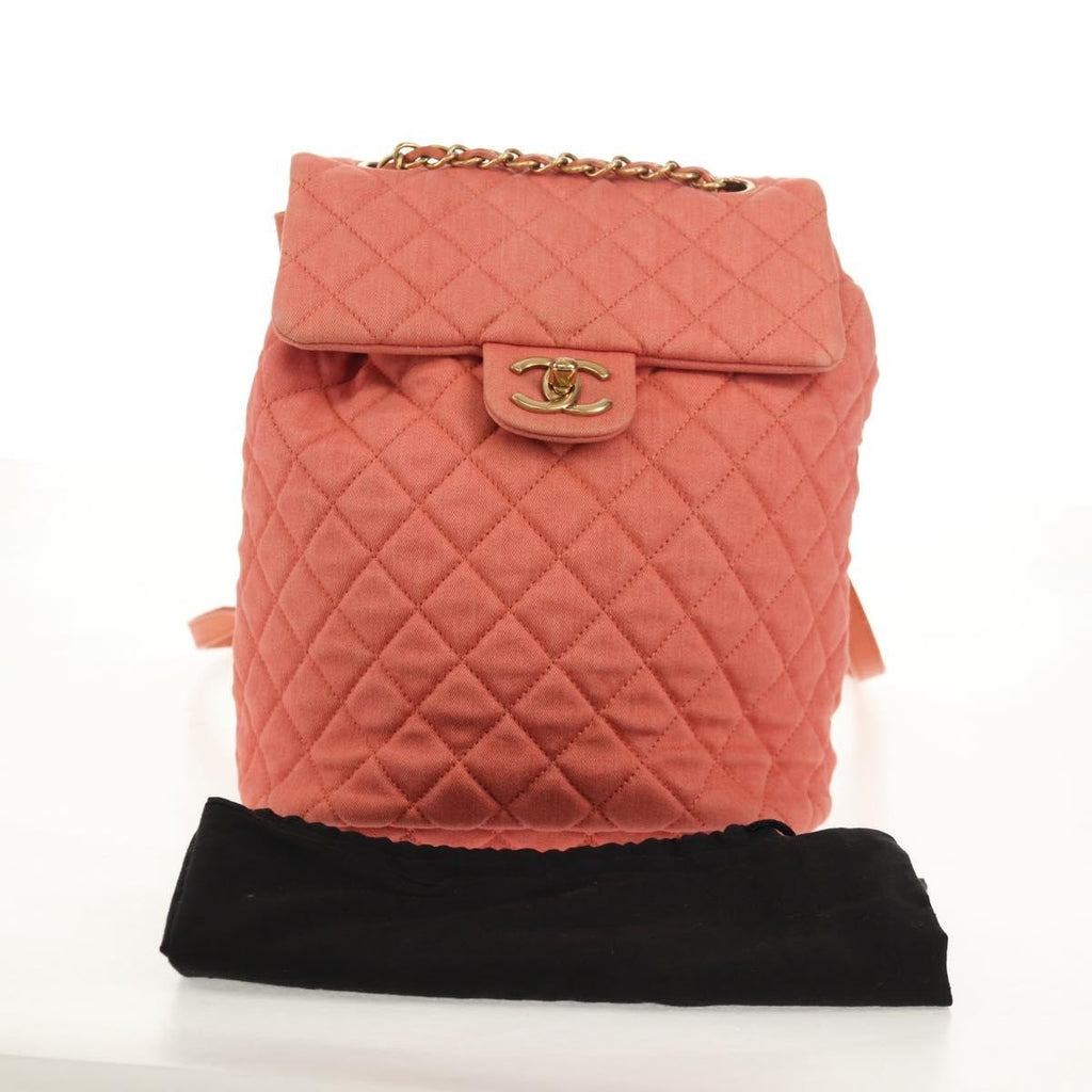 Chanel Vintage Flap Backpack Denim Pink Denim_Jeans Backpack Bag