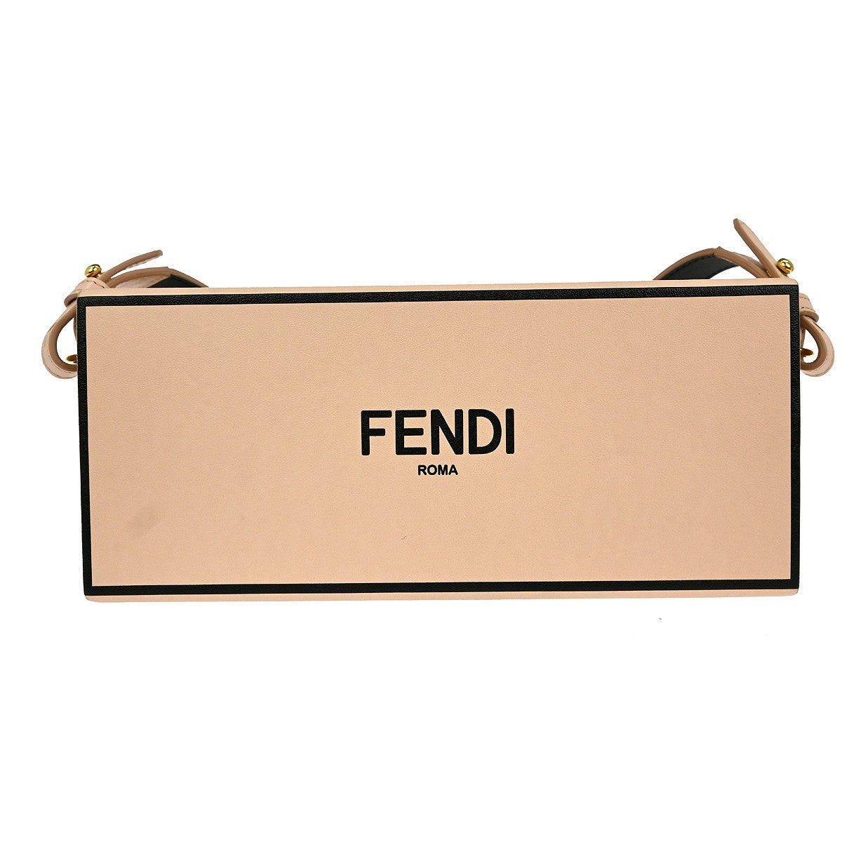 Fendi Logo Horizontal Box Crossbody Bag Leather Pink Leather Shoulder Bag Bag