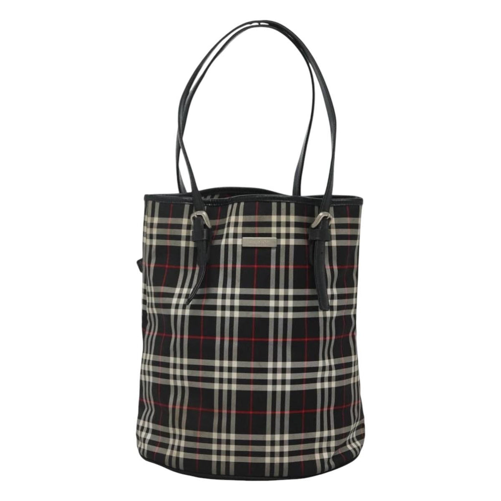 Burberry Nova Check Blue Label Nylon Black Nylon Tote Bag