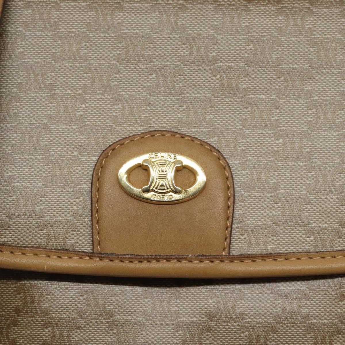 Celine Vintage Macadam Handbag Canvas And Leather Beige Canvas Handbag