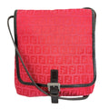 Fendi Flap Crossbody Bag Zucca Canvas Red Canvas Shoulder Bag Bag