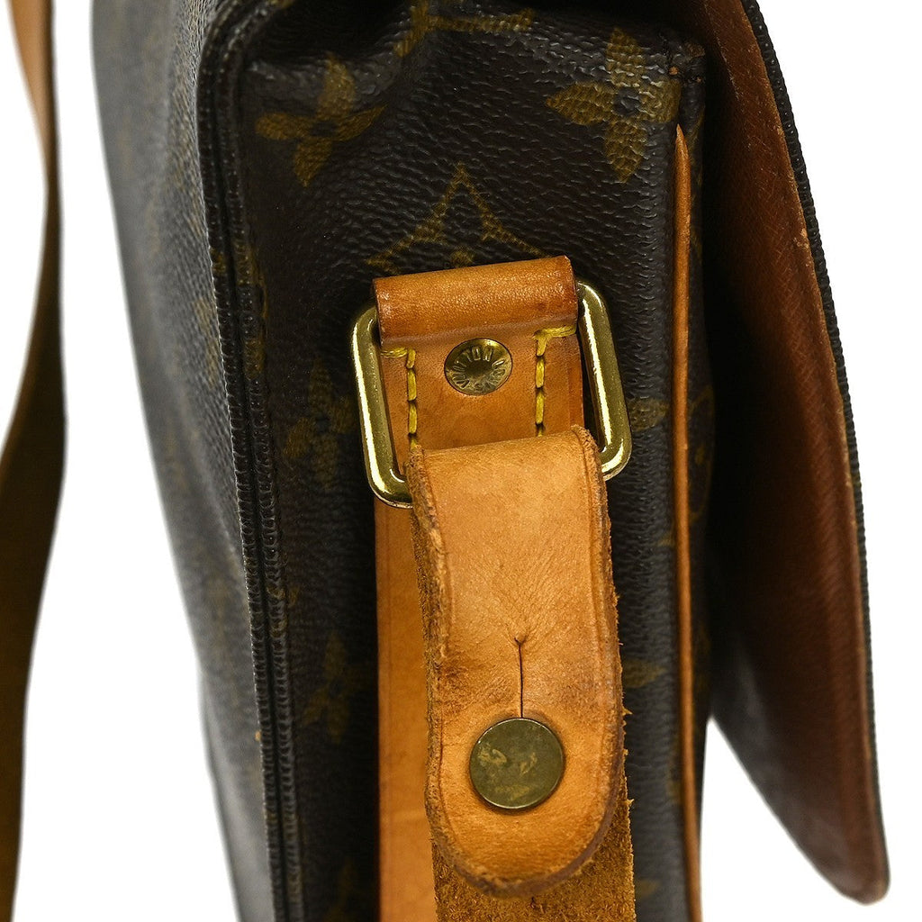 Louis Vuitton Cartouchiere Handbag Monogram Canvas Brown Canvas Shoulder Bag
