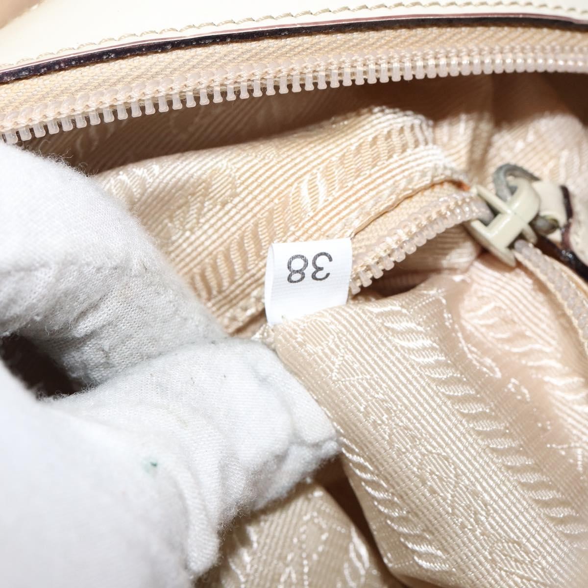 Prada Re-Edition 1995 Handbag Patent Leather Beige Patent_Leather Handbag