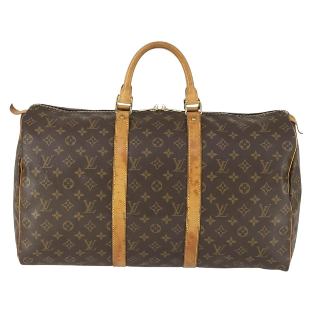 Louis Vuitton Keepall Bag Monogram Canvas Brown Canvas Travel Bag