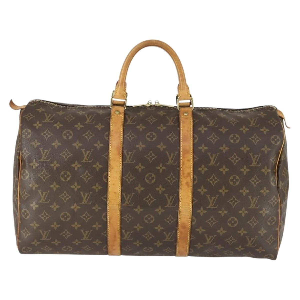 Louis Vuitton Keepall Bag Monogram Canvas Brown Canvas Travel Bag