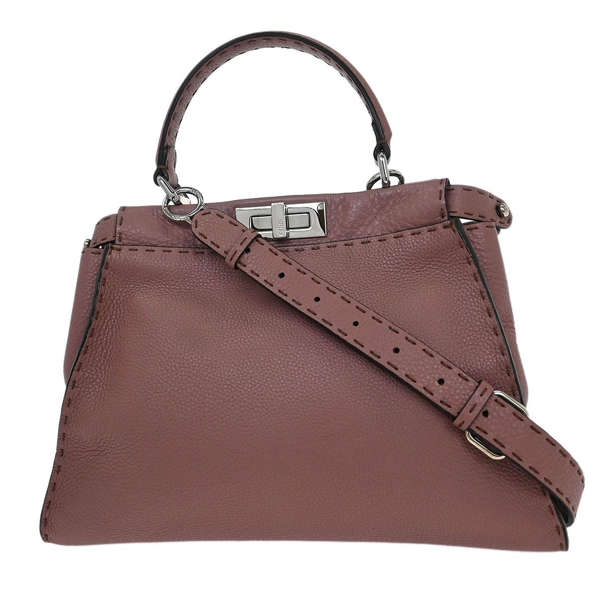 Fendi Selleria Peekaboo Bag Leather Purple Leather Handbag